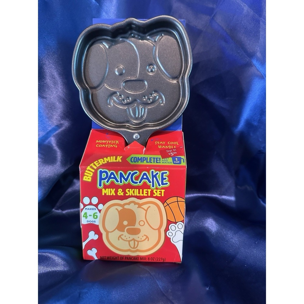 Dog Face Buttermilk Pancake Skillet Expired Mix Skillet New/Sealed In Box